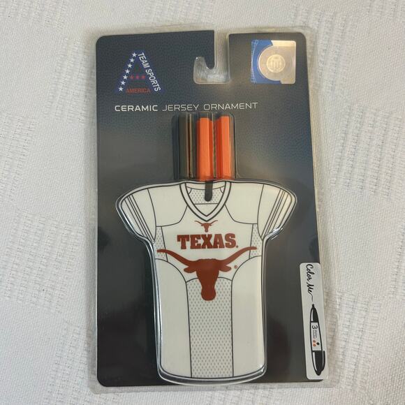 Texas Longhorns Ceramic Color Me Ornament With Markers Hook Em TSA - Picture 9 of 9
